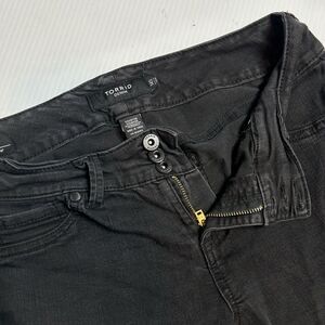 Torrid Womens Black Denim 14 Short Stretch Jegging Mid- Rise‎ 3 Button